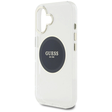 iPhone 16 Guess IML Metal Colored Circle Classic Logo MagSafe dėklas - juodas 5