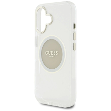 iPhone 16 Guess IML Metal Colored Circle Classic Logo MagSafe dėklas - pilkas 5
