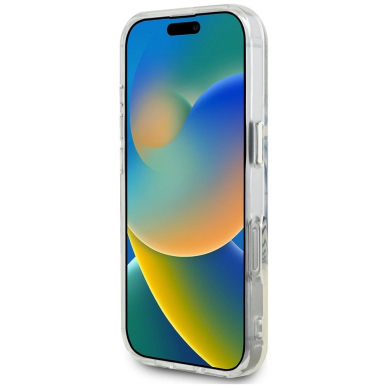 iPhone 16 Pro Guess IML Metal Colored Circle Classic Logo MagSafe dėklas - pilkas 4