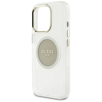 iPhone 16 Pro Guess IML Metal Colored Circle Classic Logo MagSafe dėklas - pilkas 5 iPhone 16 Pro Guess IML Metal Colored Circle Classic Logo MagSafe dėklas - pilkas 5
