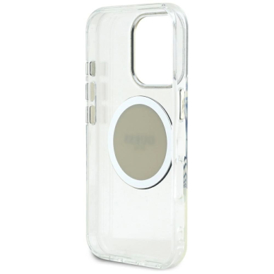 iPhone 16 Pro Max Guess IML Metal Colored Circle Classic Logo MagSafe dėklas - pilkas 6