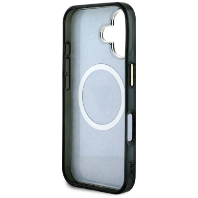 iPhone 16 – Guess IML Metal Glitter 4G Circle Triangle MagSafe dėklas - Juodas 6