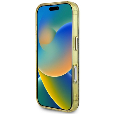 iPhone 16 – Guess IML Metal Glitter 4G Circle Triangle MagSafe dėklas - Rudas 4