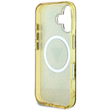 iPhone 16 – Guess IML Metal Glitter 4G Circle Triangle MagSafe dėklas - Rudas 6