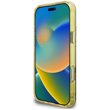 iPhone 16 Pro Max – Guess IML Metal Glitter 4G Circle Triangle MagSafe dėklas - Rudas 4