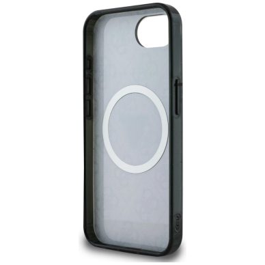 iPhone 16e – Guess IML Metal Glitter 4G Circle Triangle MagSafe dėklas - Juodas 6