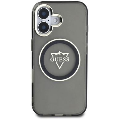 Guess IML Metal Mountain Logo MagSafe Dėklas skirtas iPhone 16 - Juodas 2 Guess IML Metal Mountain Logo MagSafe Dėklas skirtas iPhone 16 - Juodas 2