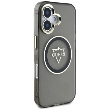 Guess IML Metal Mountain Logo MagSafe Dėklas skirtas iPhone 16 - Juodas 3