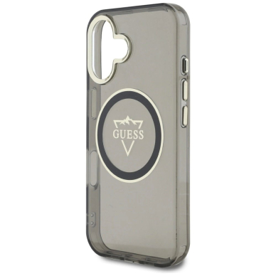 Guess IML Metal Mountain Logo MagSafe Dėklas skirtas iPhone 16 - Juodas 5
