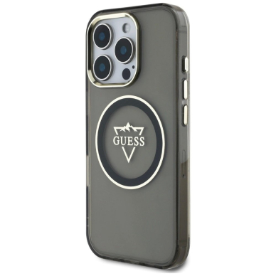 Guess IML Metal Mountain Logo MagSafe iPhone 16 Pro Dėklas - Juodas 1 Guess IML Metal Mountain Logo MagSafe iPhone 16 Pro Dėklas - Juodas 1