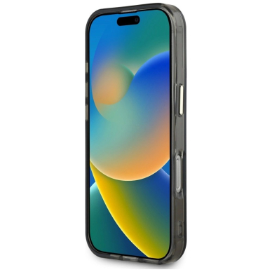 Guess IML Metal Mountain Logo MagSafe iPhone 16 Pro Dėklas - Juodas 4