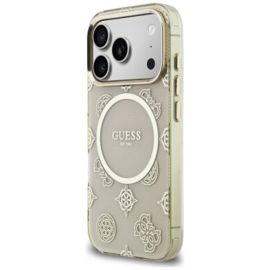 iPhone 17 Pro Guess IML Peony Dot MagSafe dėklas – smėlio spalvos 1 iPhone 17 Pro Guess IML Peony Dot MagSafe dėklas – smėlio spalvos 1