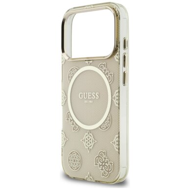 iPhone 17 Pro Guess IML Peony Dot MagSafe dėklas – smėlio spalvos 5