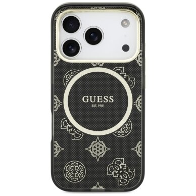 iPhone 17 Pro Guess IML Peony Dot MagSafe dėklas – juodas 2 iPhone 17 Pro Guess IML Peony Dot MagSafe dėklas – juodas 2