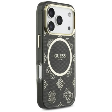 iPhone 17 Pro Guess IML Peony Dot MagSafe dėklas – juodas 3
