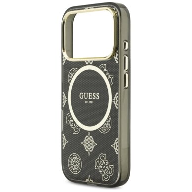 iPhone 17 Pro Guess IML Peony Dot MagSafe dėklas – juodas 5