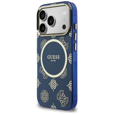 iPhone 17 Pro Guess IML Peony Dot MagSafe dėklas – mėlynas 1