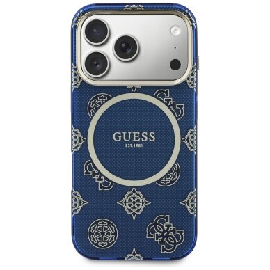 iPhone 17 Pro Guess IML Peony Dot MagSafe dėklas – mėlynas 2
