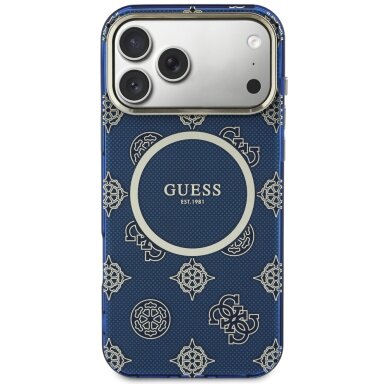 iPhone 17 Pro Max Guess IML Peony Dot MagSafe dėklas – mėlynas 2