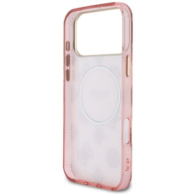 iPhone 17 Pro Max Guess IML Peony Dot MagSafe dėklas – rožinis 6