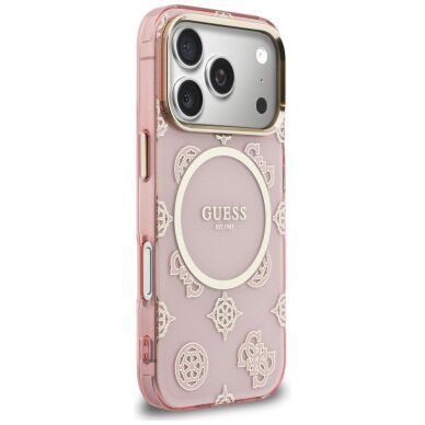 iPhone 17 Pro Guess IML Peony Dot MagSafe dėklas – rožinis 3