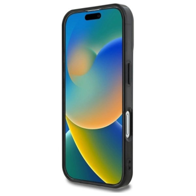 iPhone 16 – Guess IML Peony On 4G Background MagSafe dėklas - Juodas 4