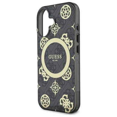 iPhone 16 – Guess IML Peony On 4G Background MagSafe dėklas - Juodas 5