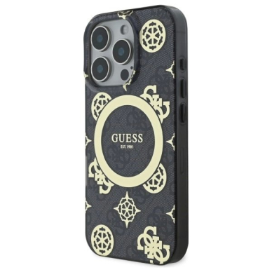 Dėklas Guess IML Peony On 4G Background MagSafe iPhone 16 Pro - Juodas 1 Dėklas Guess IML Peony On 4G Background MagSafe iPhone 16 Pro - Juodas 1