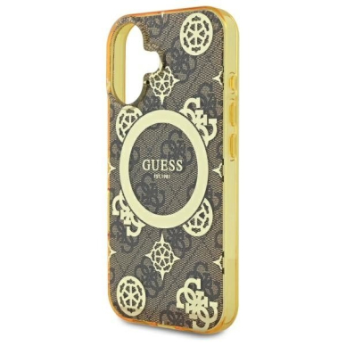 iPhone 16 – Guess IML Peony On 4G Background MagSafe dėklas - Rudas 5