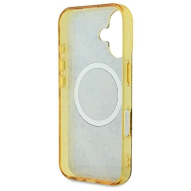 iPhone 16 – Guess IML Peony On 4G Background MagSafe dėklas - Rudas 6