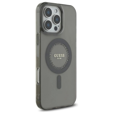 iPhone 16 Pro Max – Guess IML Rhinestones MagSafe dėklas - Juodas 3