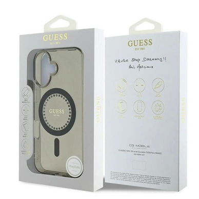 iPhone 16 – Guess IML Rhinestones MagSafe dėklas - Juodas 7 iPhone 16 – Guess IML Rhinestones MagSafe dėklas - Juodas 7