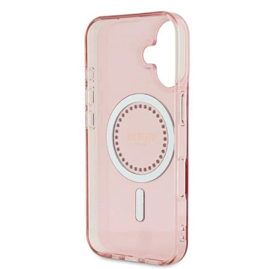 iPhone 16 – Guess IML Rhinestones MagSafe dėklas - Rožinis 6