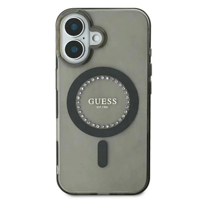 iPhone 16 Plus – Guess IML Rhinestones MagSafe dėklas - Juodas 2