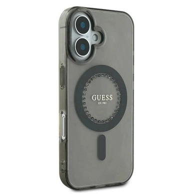 iPhone 16 Plus – Guess IML Rhinestones MagSafe dėklas - Juodas 3