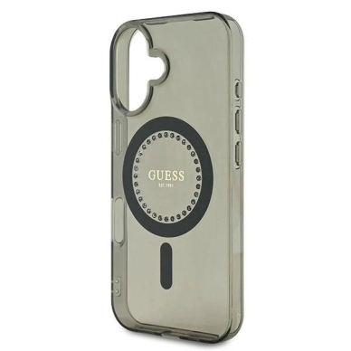 iPhone 16 Plus – Guess IML Rhinestones MagSafe dėklas - Juodas 5