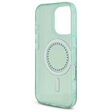 iPhone 16 Pro Max – Guess IML Rhinestones MagSafe dėklas - Žalias 6
