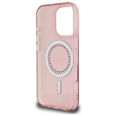 iPhone 16 Pro Max – Guess IML Rhinestones MagSafe dėklas - Rožinis 6