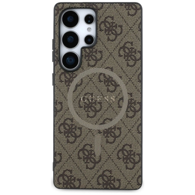 Guess Leather 4G Colored Ring Classic Logo MagSafe Dėklas Samsung Galaxy S25 Ultra Rudas 2 Guess Leather 4G Colored Ring Classic Logo MagSafe Dėklas Samsung Galaxy S25 Ultra Rudas 2