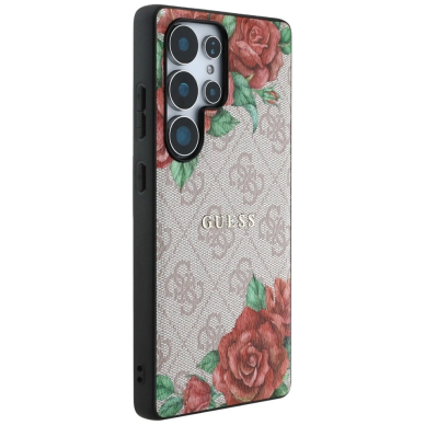 Guess Odinis 4G Flowers Print Metal Classic Logo MagSafe Dėklas skirtas Samsung Galaxy S25 Ultra - Rožinis 3 Guess Odinis 4G Flowers Print Metal Classic Logo MagSafe Dėklas skirtas Samsung Galaxy S25 Ultra - Rožinis 3