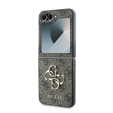 Guess Leather 4G Metal Logo Dėklas Samsung Galaxy Z Flip 6 - rudas 5 Guess Leather 4G Metal Logo Dėklas Samsung Galaxy Z Flip 6 - rudas 5