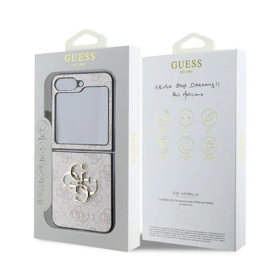 Guess Leather 4G Metal Logo Dėklas Samsung Galaxy Z Flip 6 - rožinis 7 Guess Leather 4G Metal Logo Dėklas Samsung Galaxy Z Flip 6 - rožinis 7