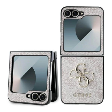 Guess Leather 4G Metal Logo Dėklas Samsung Galaxy Z Flip 6 - rožinis Guess Leather 4G Metal Logo Dėklas Samsung Galaxy Z Flip 6 - rožinis