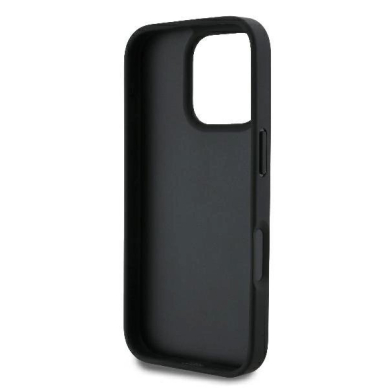 iPhone 16 Pro – Guess Leather 4G Triangle Strass dėklas - Juodas 6