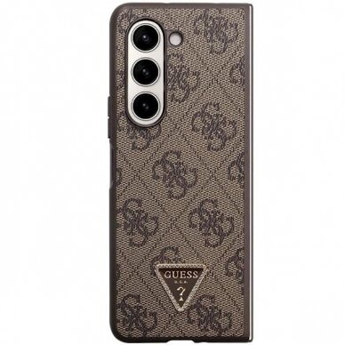 Dėklas Guess Leather 4G Triangle Strass Dėklas skirta Samsung Galaxy Z Fold 5 - Rudas 1 Dėklas Guess Leather 4G Triangle Strass Dėklas skirta Samsung Galaxy Z Fold 5 - Rudas 1