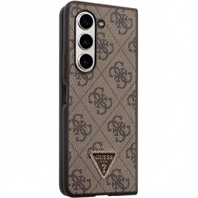 Dėklas Guess Leather 4G Triangle Strass Dėklas skirta Samsung Galaxy Z Fold 5 - Rudas 4 Dėklas Guess Leather 4G Triangle Strass Dėklas skirta Samsung Galaxy Z Fold 5 - Rudas 4
