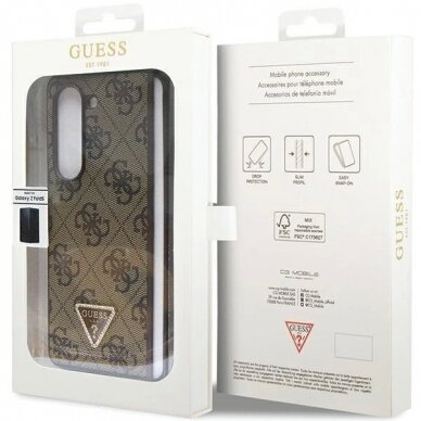 Dėklas Guess Leather 4G Triangle Strass Dėklas skirta Samsung Galaxy Z Fold 5 - Rudas 6 Dėklas Guess Leather 4G Triangle Strass Dėklas skirta Samsung Galaxy Z Fold 5 - Rudas 6