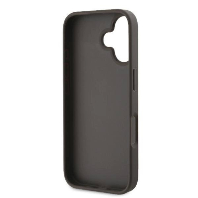 iPhone 16 Plus – Guess Leather 4G Triangle Strass MagSafe dėklas - Rudas 6