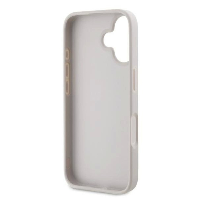 iPhone 16 – Guess Leather 4G Triangle Strass MagSafe dėklas - Rožinis 6