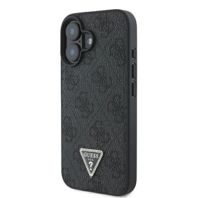 iPhone 16 Guess Leather Metal Logo Strass Crossbody dėklas - juodas 1